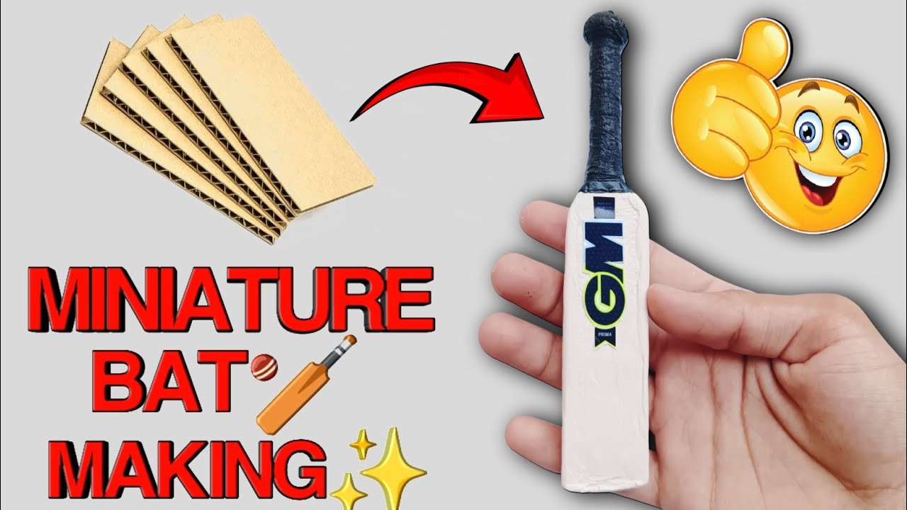 How to Make Miniature Cricket Bat with Cardboard | DIY Bat Making Tutorial for Cricket Fans