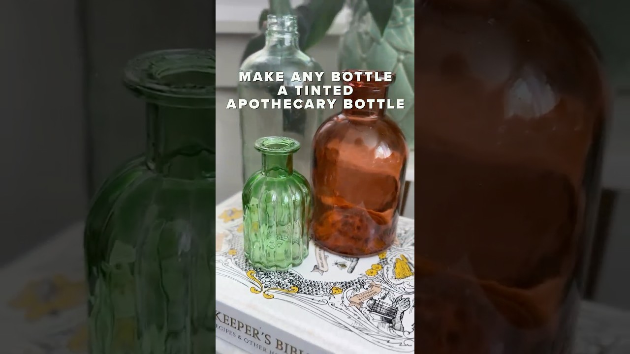 How to Turn Any Glass Into a Tinted Apothecary Bottle! #diy #diycrafts