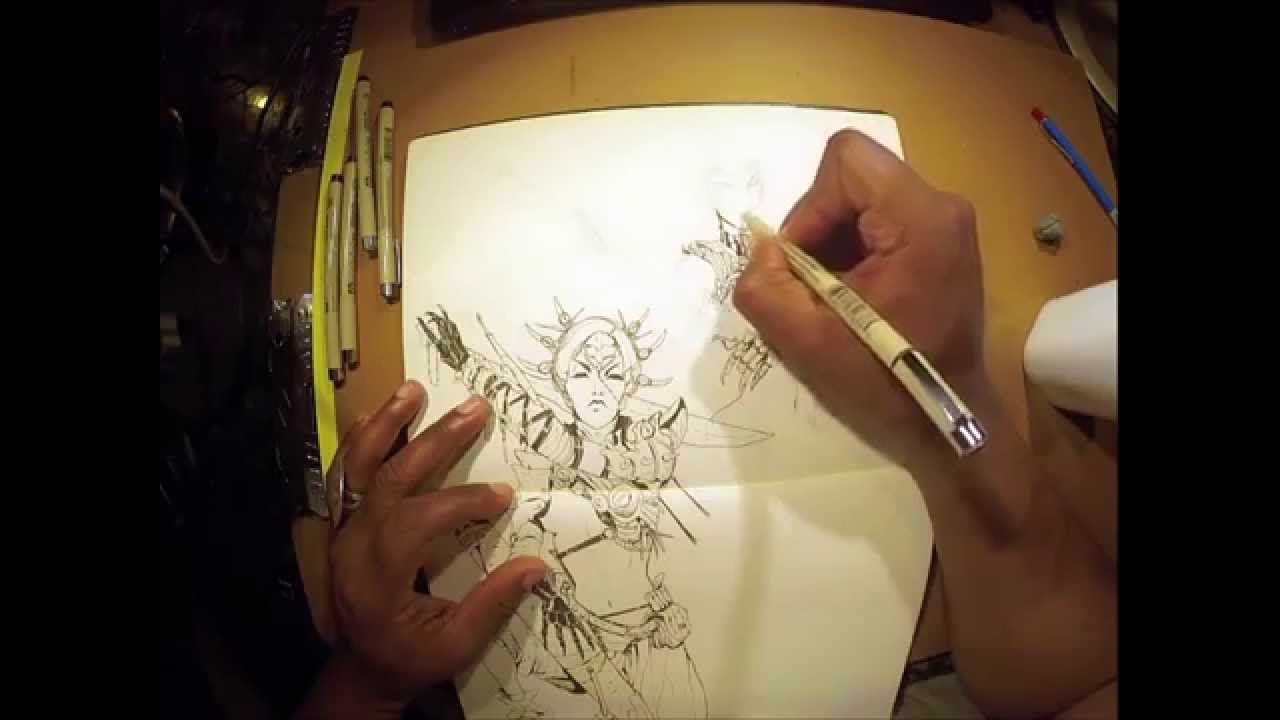 Video No 002: Character designing in pen and ink.