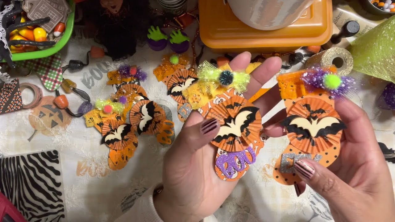 6. Let's Make Halloween Sock Embellishments - Craft with Me - Gift Tags- Halloween Series 2022 - 🦇