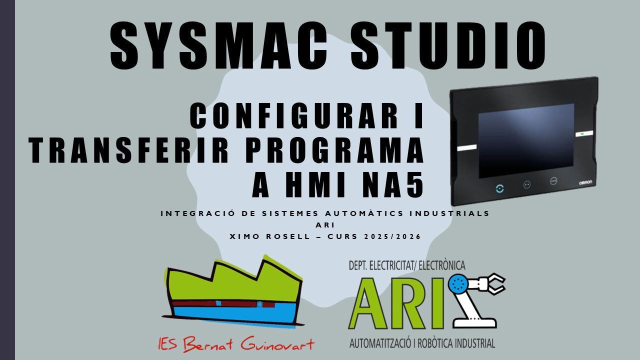 SYSMAC STUDIO. OMRON. HMI NA5. Configurar i transferir programa a HMI NA5-7