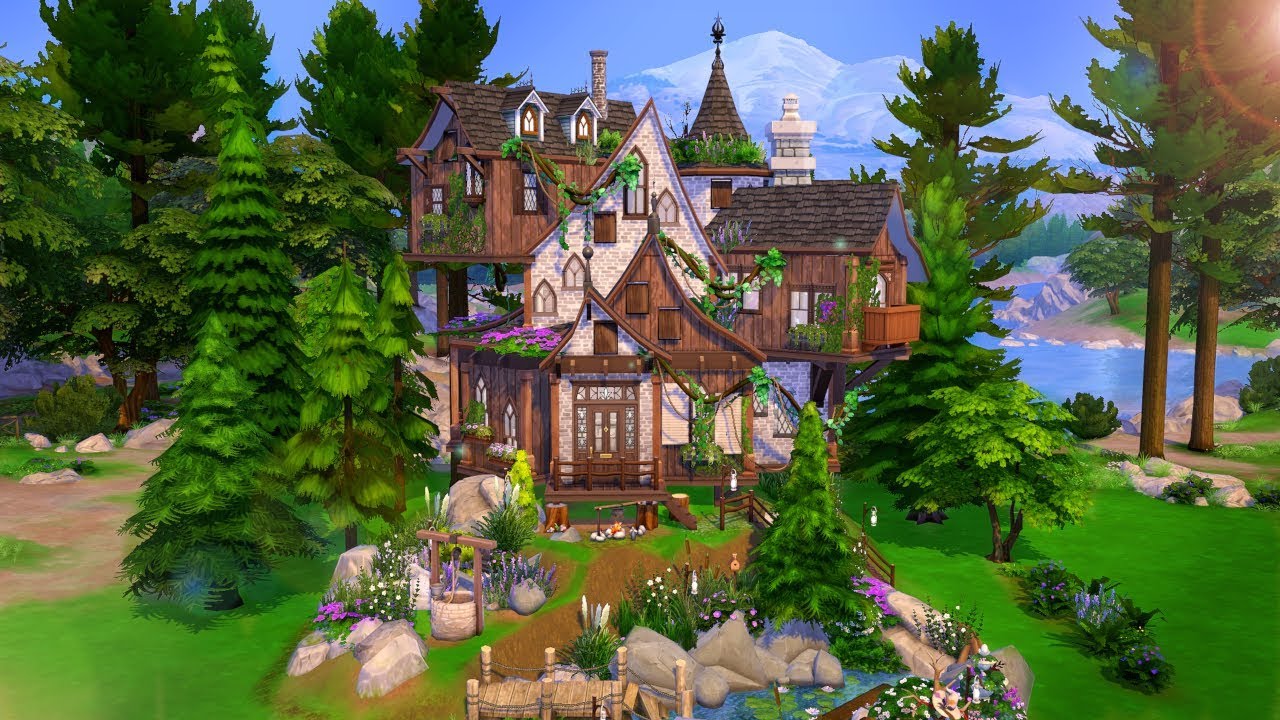 🌲🧙‍♀️ Magical Forest Cottage (NO CC) | THE SIMS 4 - Speed Build
