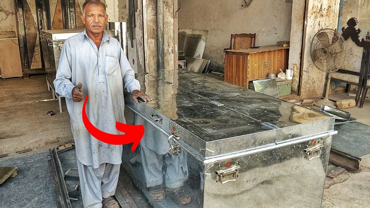 60 Year Old Man's Art Of Making Incredible Metal Trunk | How To Make Metal Sheet Trunk For Storage
