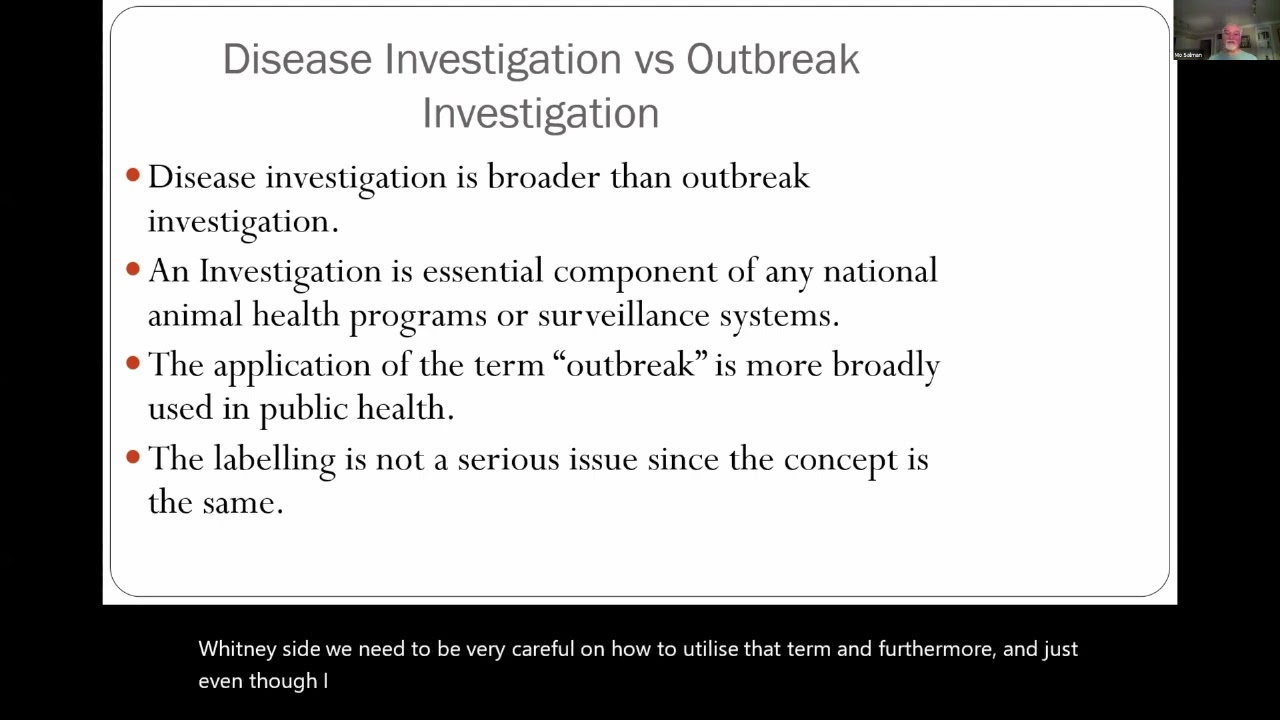Considerations in epidemiological investigations during unusual events by Prof. Dr. Mo Salman