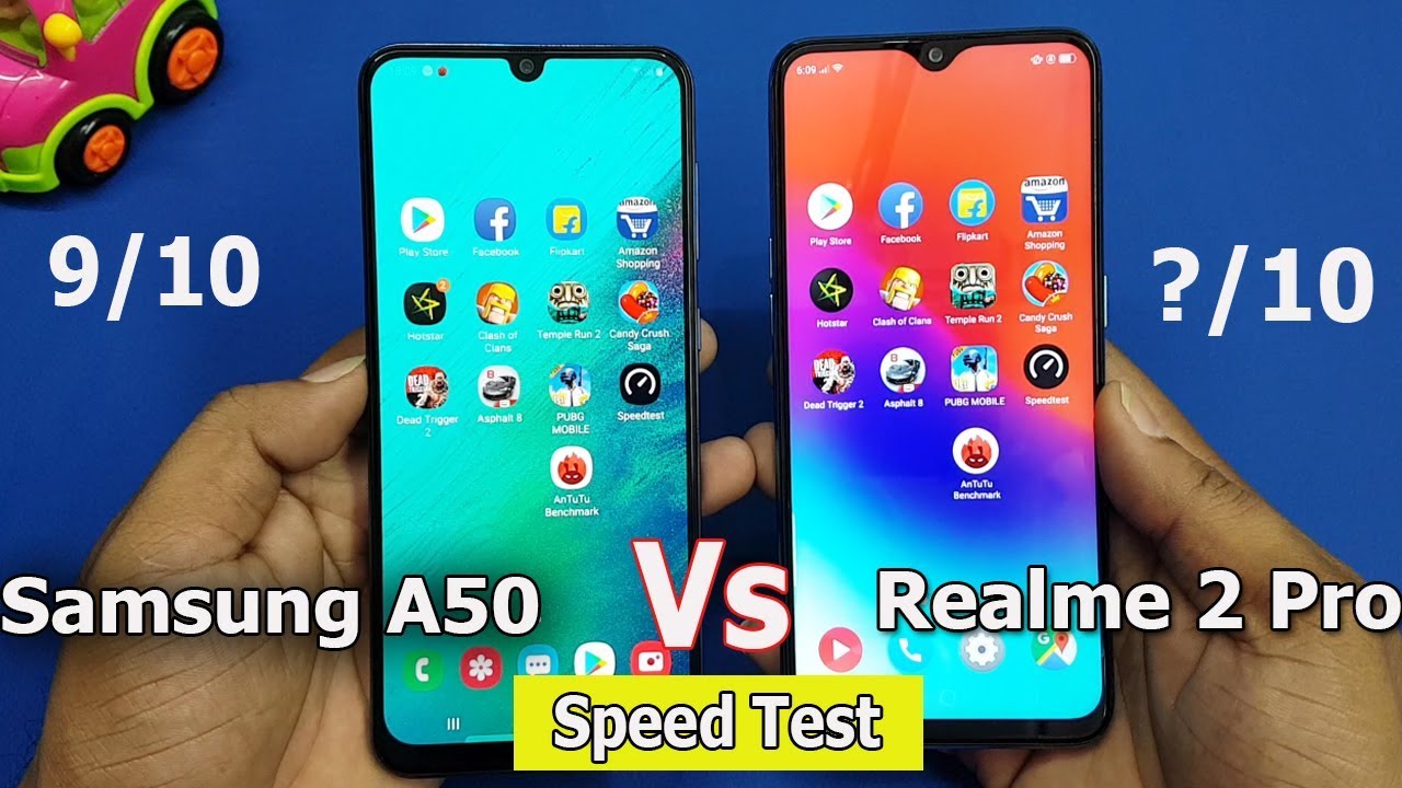 Samsung A50 vs Realme 2 Pro Speed Test || Antutu Benchmark Scores || Rs.20000 vs Rs.13000