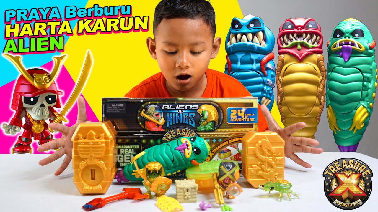 Praya Berburu Mainan Harta Karun Alien | Treasure X: King's Gold - Aliens Vs Kings 3 Pack