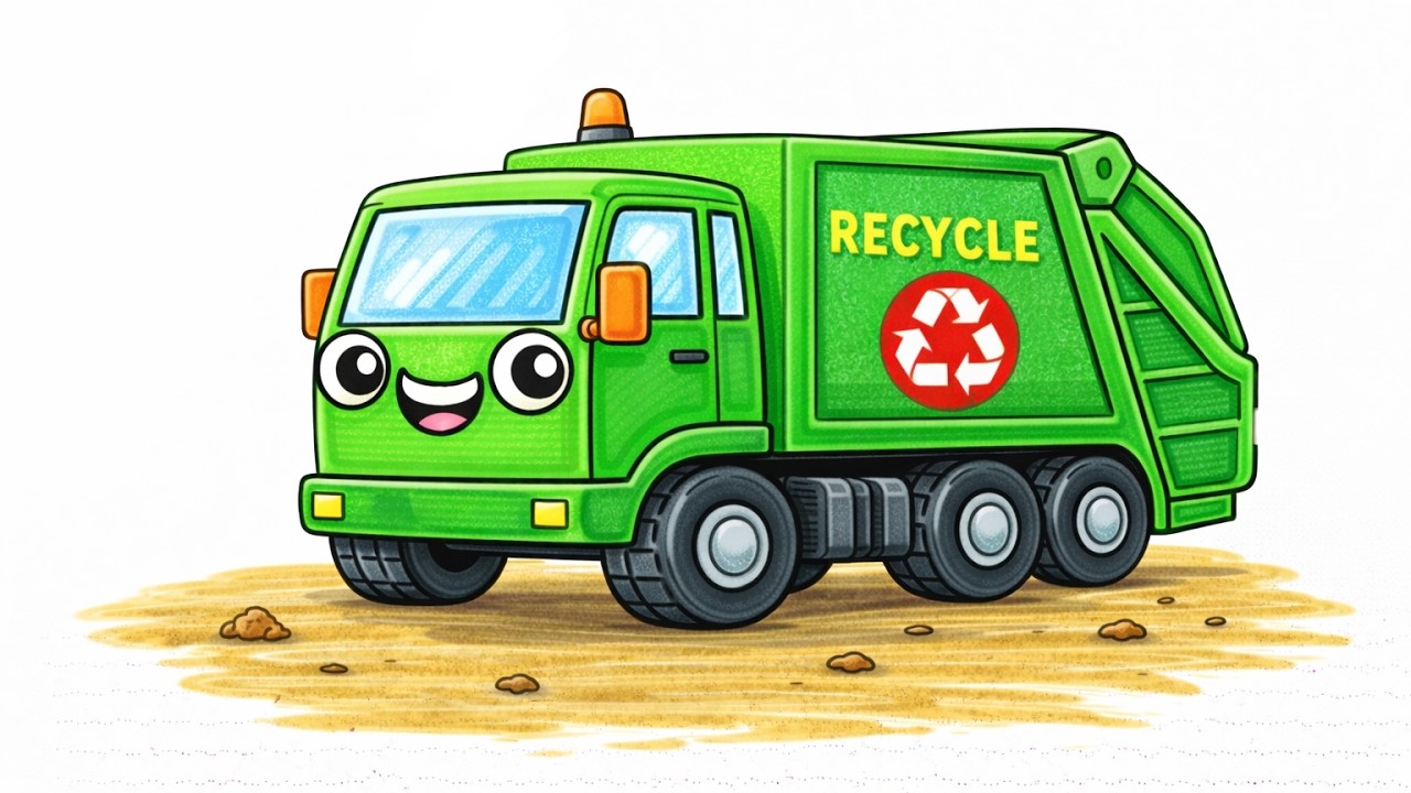 🚛 How to Draw a Garbage Truck | Easy Garbage Truck Drawing for Kids | Step-by-Step Art Tutorial ✏️