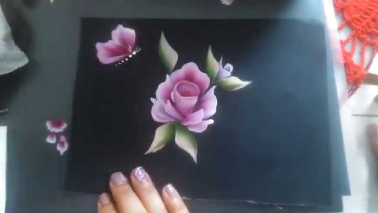 rosa em one stroke passo a passo
