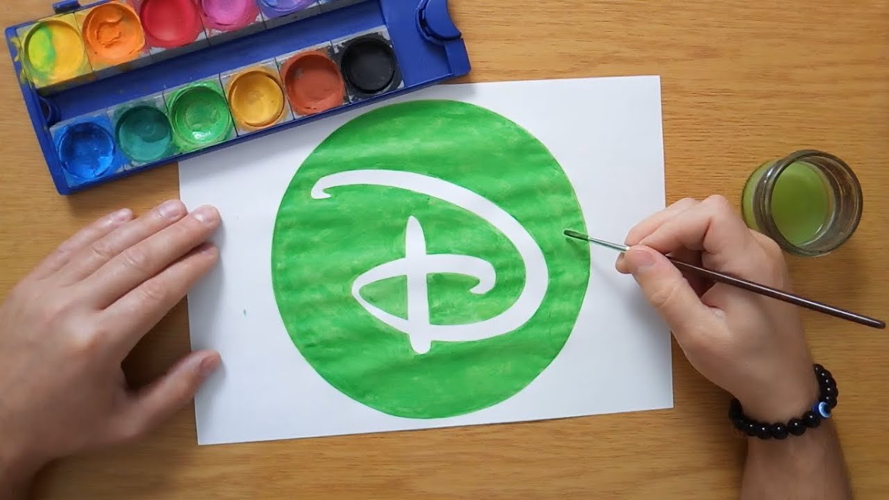 How to draw a green Disney logo 2025
