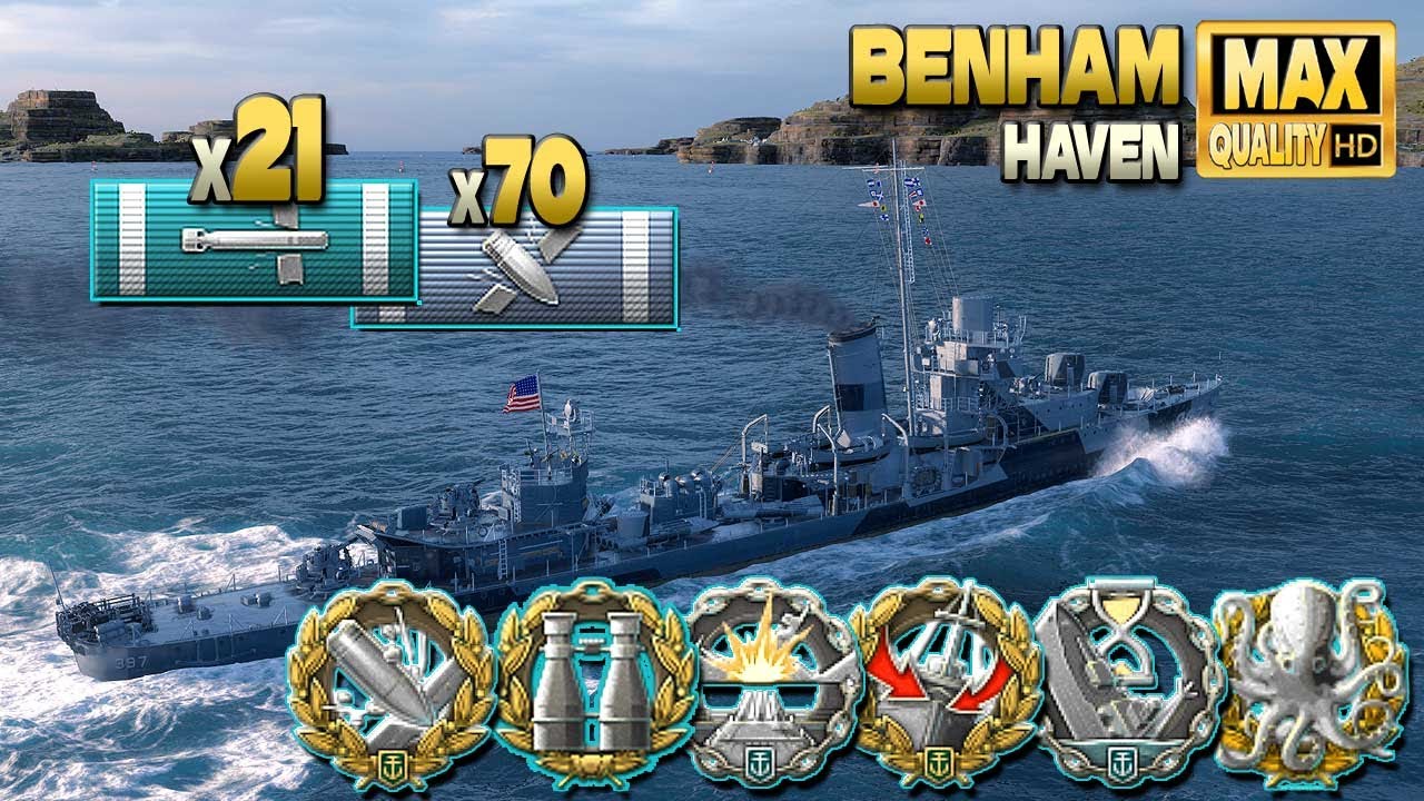 эсминец Benham в тылу врага - World of Warships
