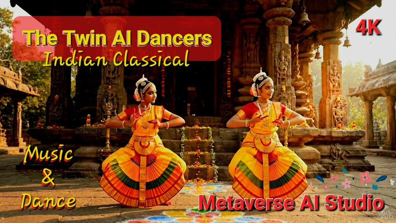 The Twin AI Classical Dancers@MetaverseAIStudio #indianclassical #music #dance 