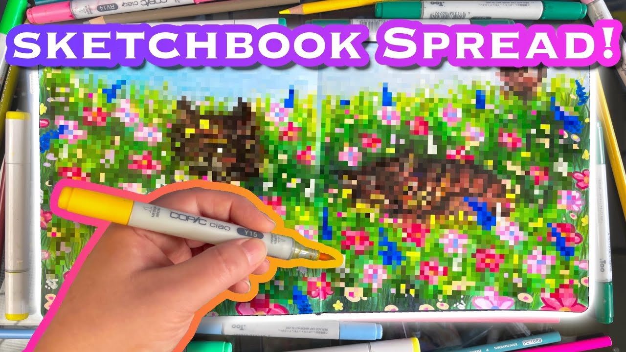 Let's Fill a Sketchbook Spread! - Storybook Style Illustration!