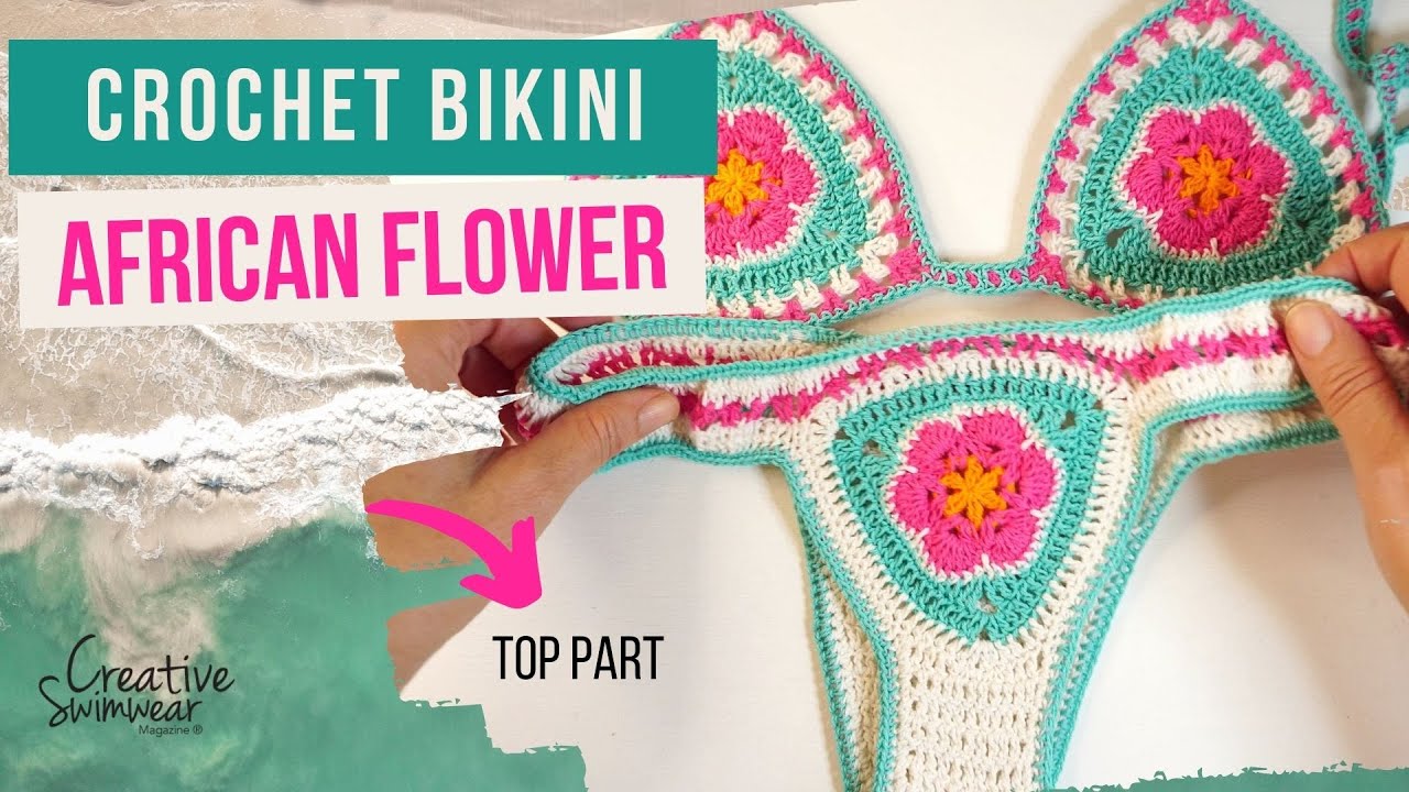 Урок по вязанию топа бикини крючком своими руками, просто и пошагово! #crochetpattern #crochetbik...