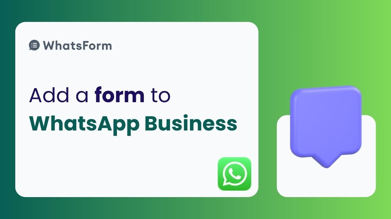 Add Your WhatsForm to WhatsApp | Share Form inside WhatsApp Business | WhatsForm Tutorial