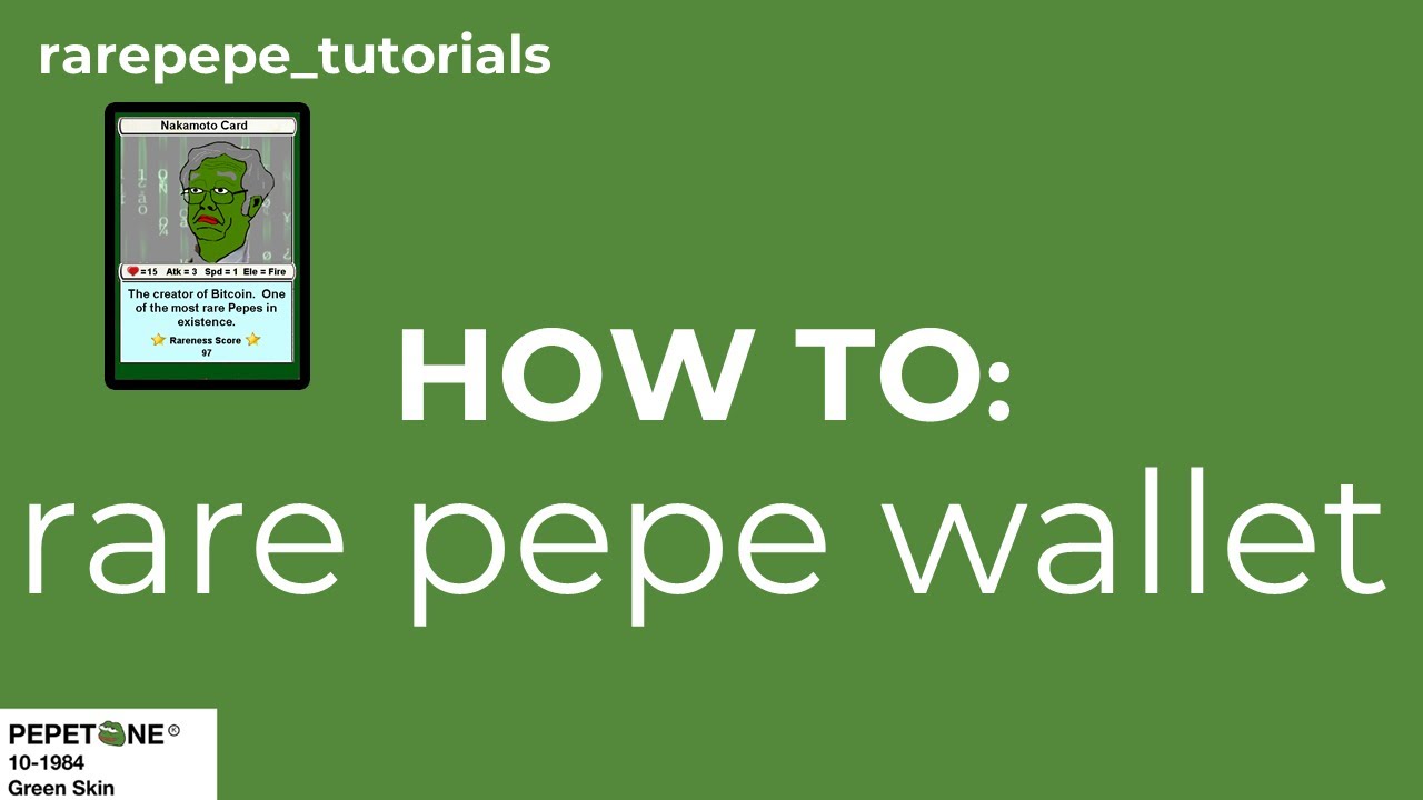 RAREPEPE TUTORIAL-Part 1:Setting Up a Rare Pepe Wallet