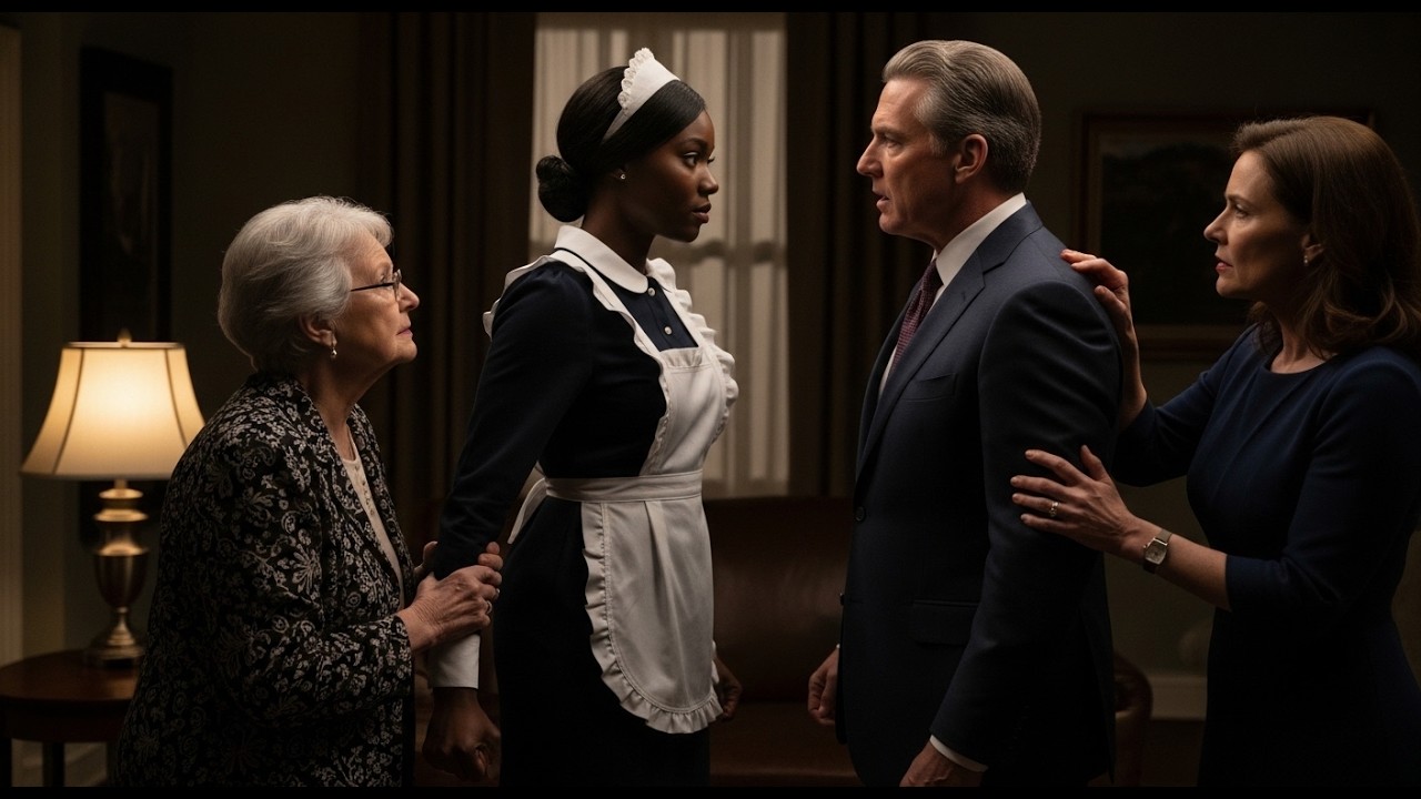 Billionaire Comes Back, Sees Black Housemaid Shielding His Elderly Mom—Stunned by Wife’s Cruelty