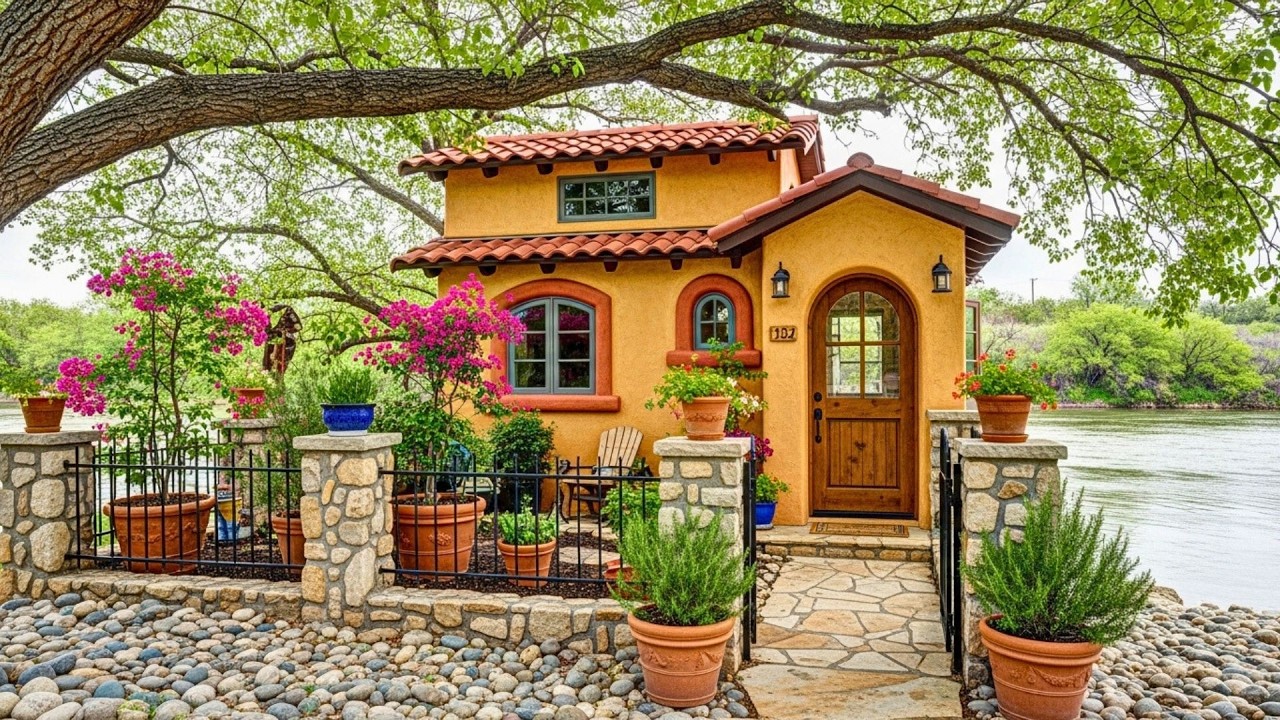 This Cozy Mediterranean Tiny House With Mini Garden And Front Yard Might Be Cutest Dream Home Ever B