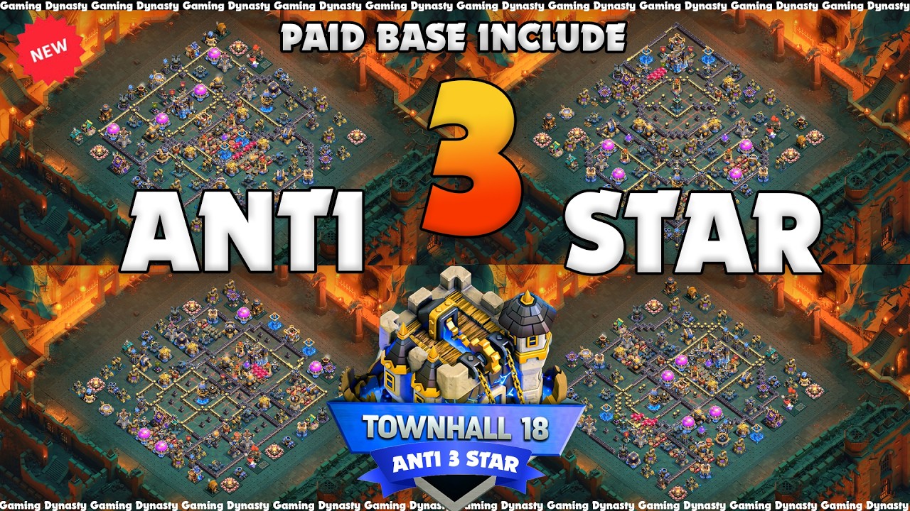 NEW TH18 WAR BASE LINK | BEST ANTI-3-STAR LAYOUT