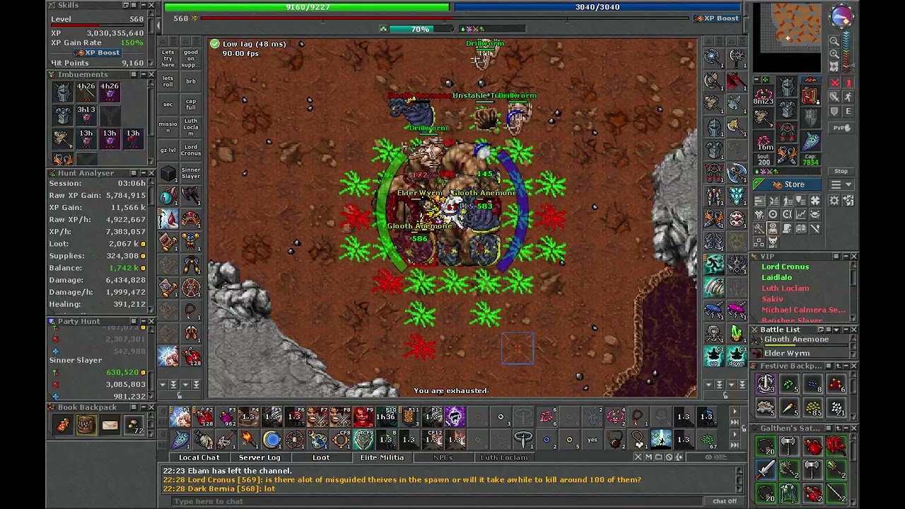 Tibia Steamdeck 500+ EK 4.8kk raw exp  wildlife raid