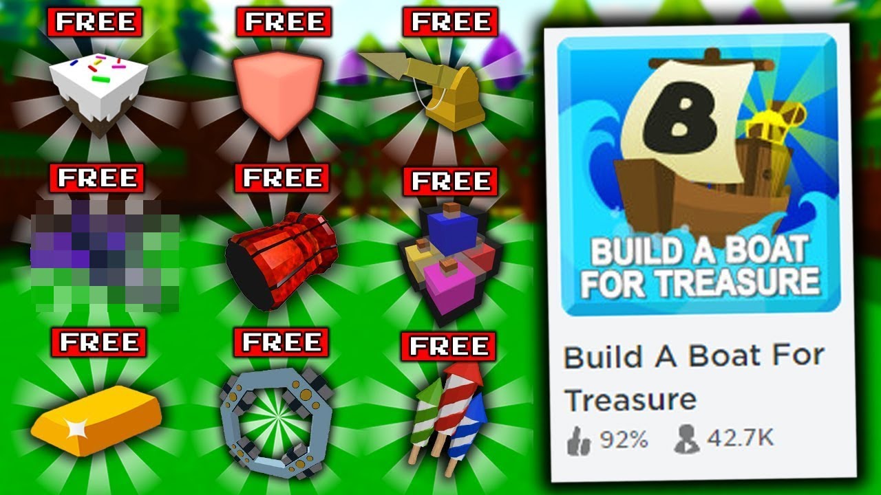ВСЕ СКРЫТЫЕ РЕДКИЕ ПРЕДМЕТЫ!! в игре «Построй лодку ради сокровищ» в ROBLOX