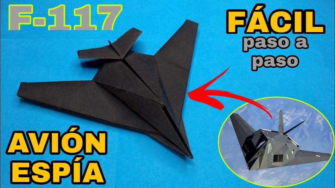 ORIGAMI - Avión espía F-117 de papel  / spy plane F-117 of paper