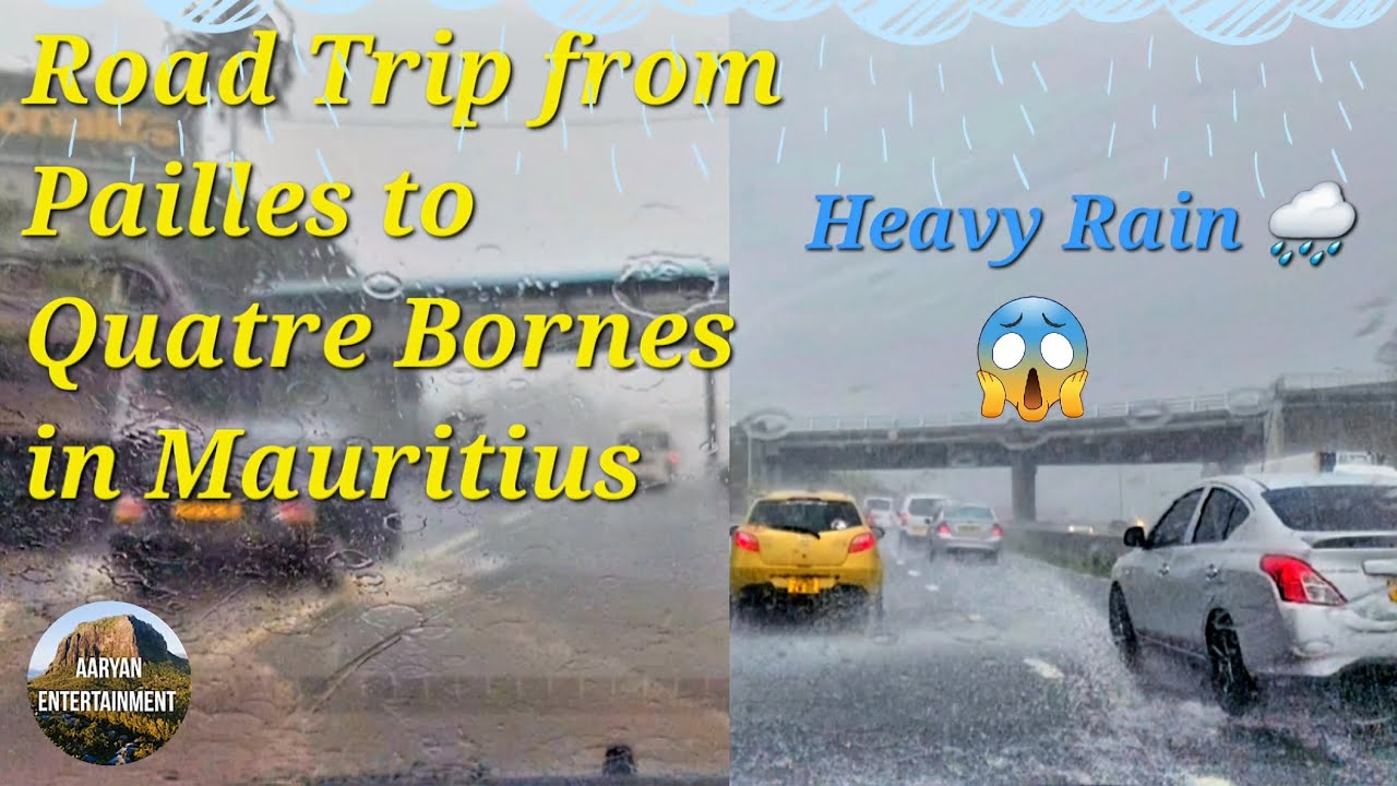 Road Trip from Pailles to Quatre Bornes during heavy rain in Mauritius!