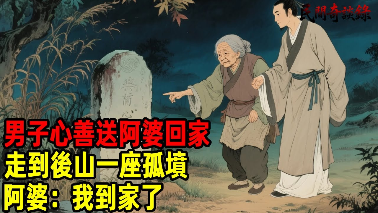 男子心善送阿婆回家，走到後山一座孤墳，阿婆：我到家了...【民間奇談錄】#民間故事 #台灣傳說 #懸疑故事 #銀髮頻道 #懷舊故事 #助眠故事