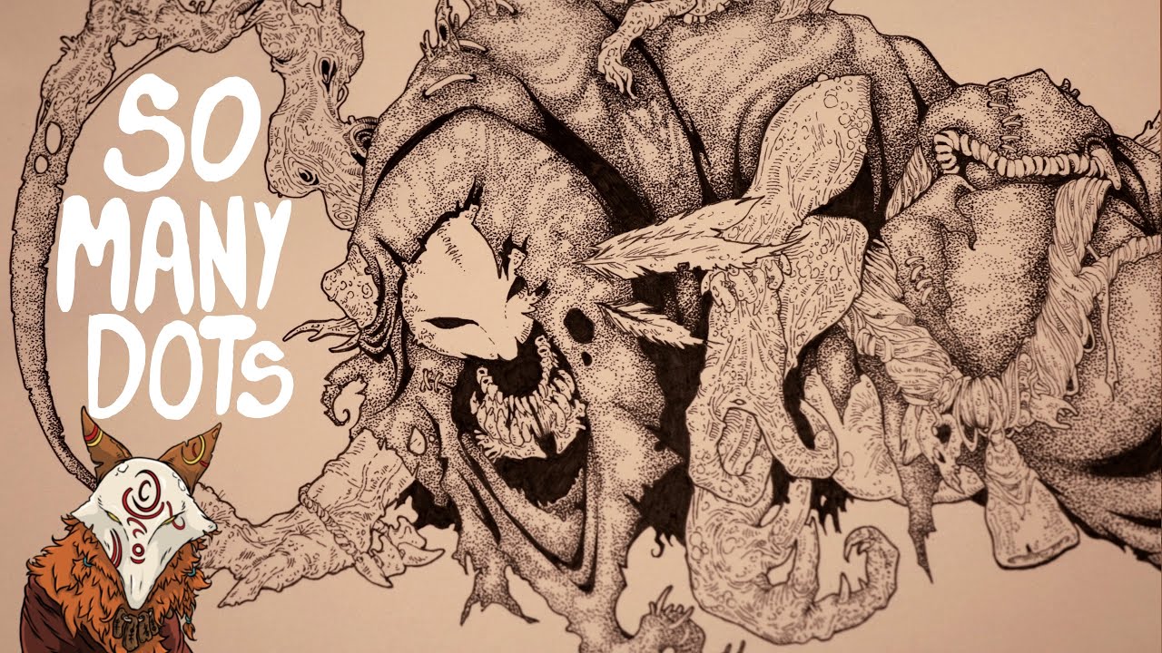 How to Dotwork (kinda...) | Original Character Drawing | Boardgame Art