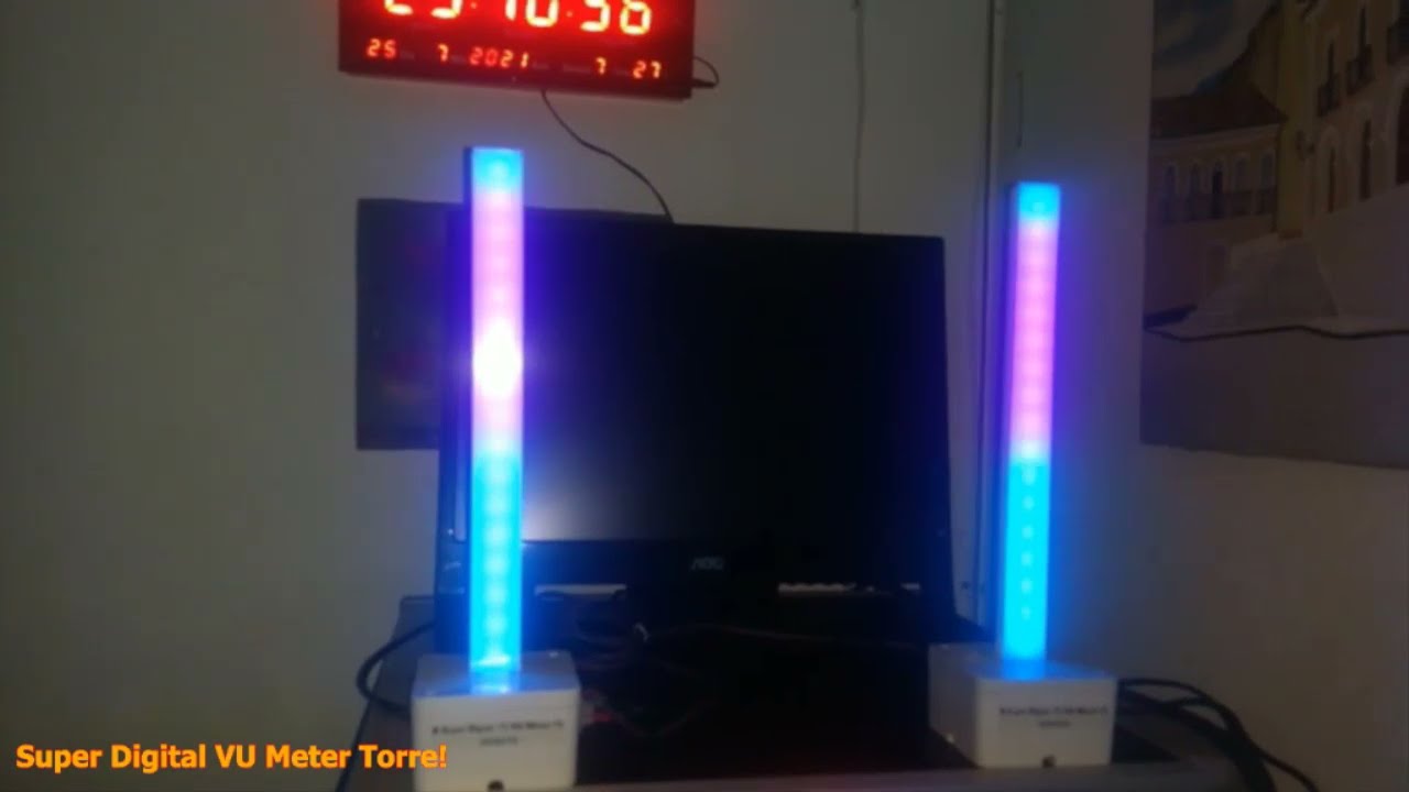 🎧  SUPER DIGITAL VU METER Torre! VU Digital Multi Efeitos e Multi Cores para Celular, TV, Note, Som!
