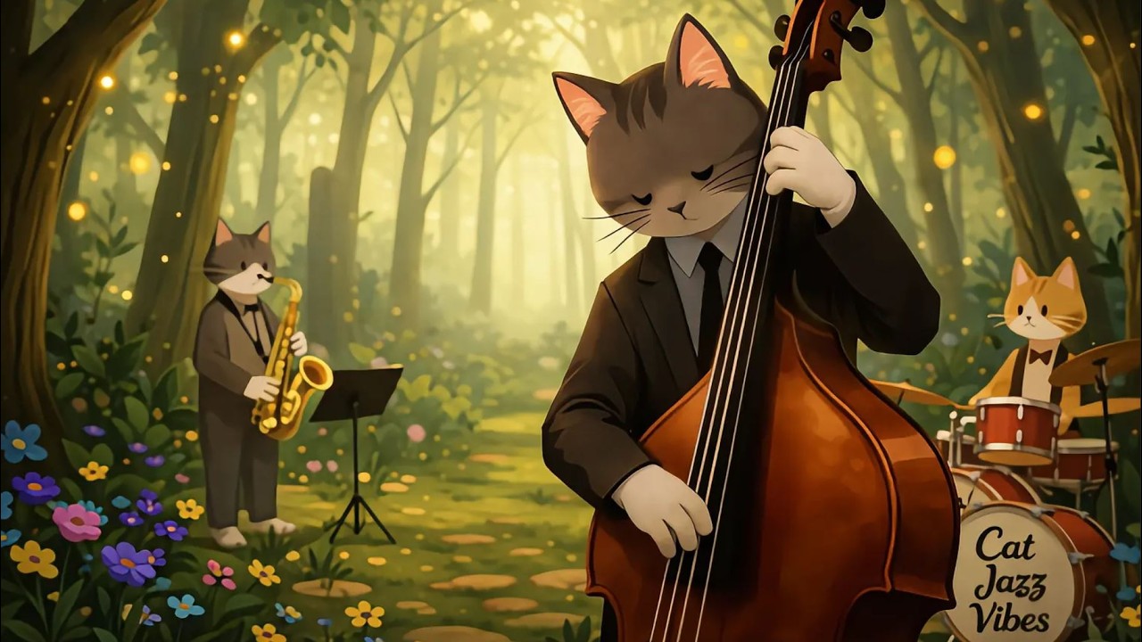 Cozy Jazz Cats – Relaxing Forest Day Jazz for Focus and Calm
