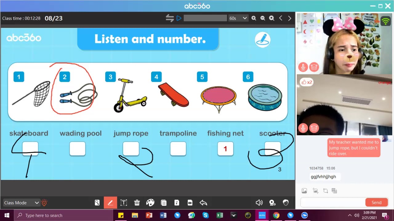 Abc360 actual class with my bibo student.