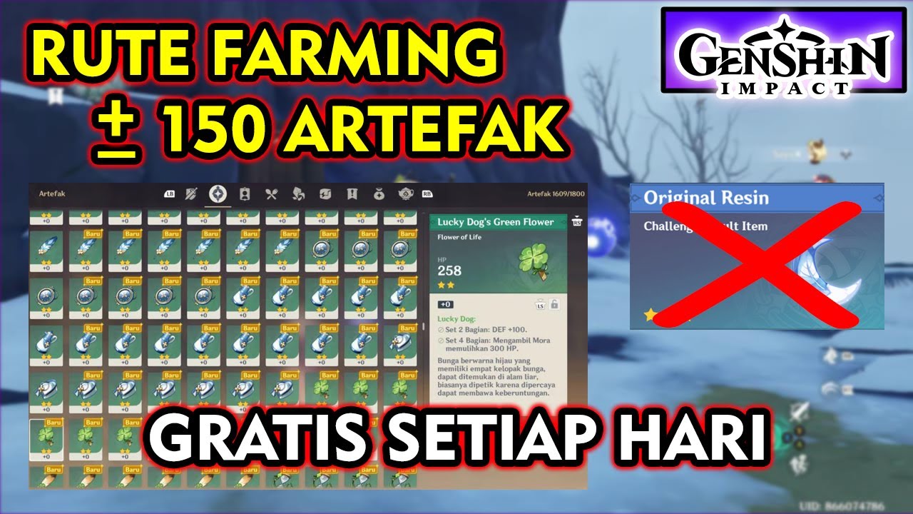 Genshin Impact | Rute Farming -+ 150 Artefak Gratis Setiap Hari