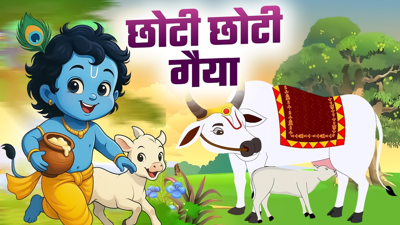 Choti Choti Gaiya | छोटी छोटी गैया छोटे छोटे ग्वाल | Krishna Kids Rhyme for Children #krishanbhajan