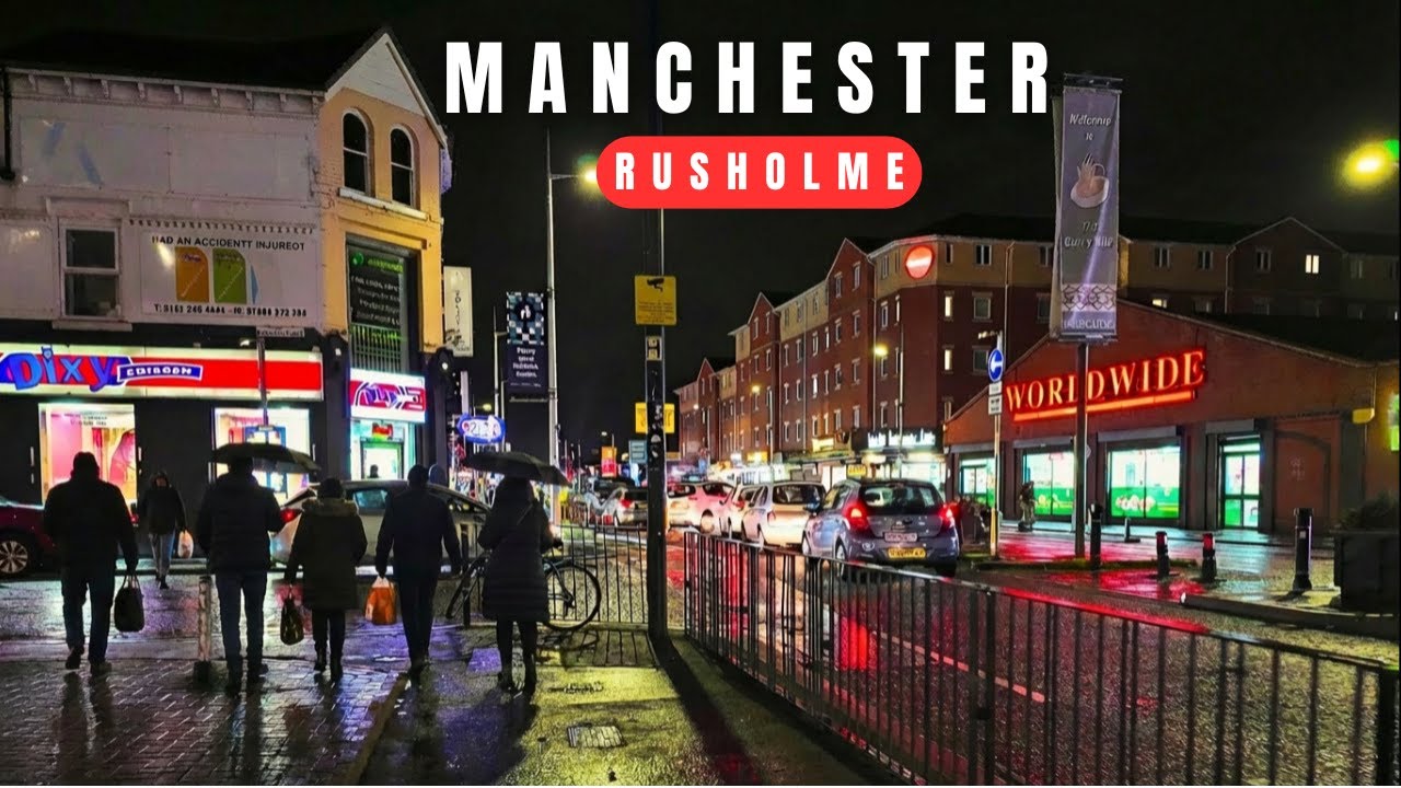 Rusholme, Manchester Walking Tour | Curry Mile Street Life 4K