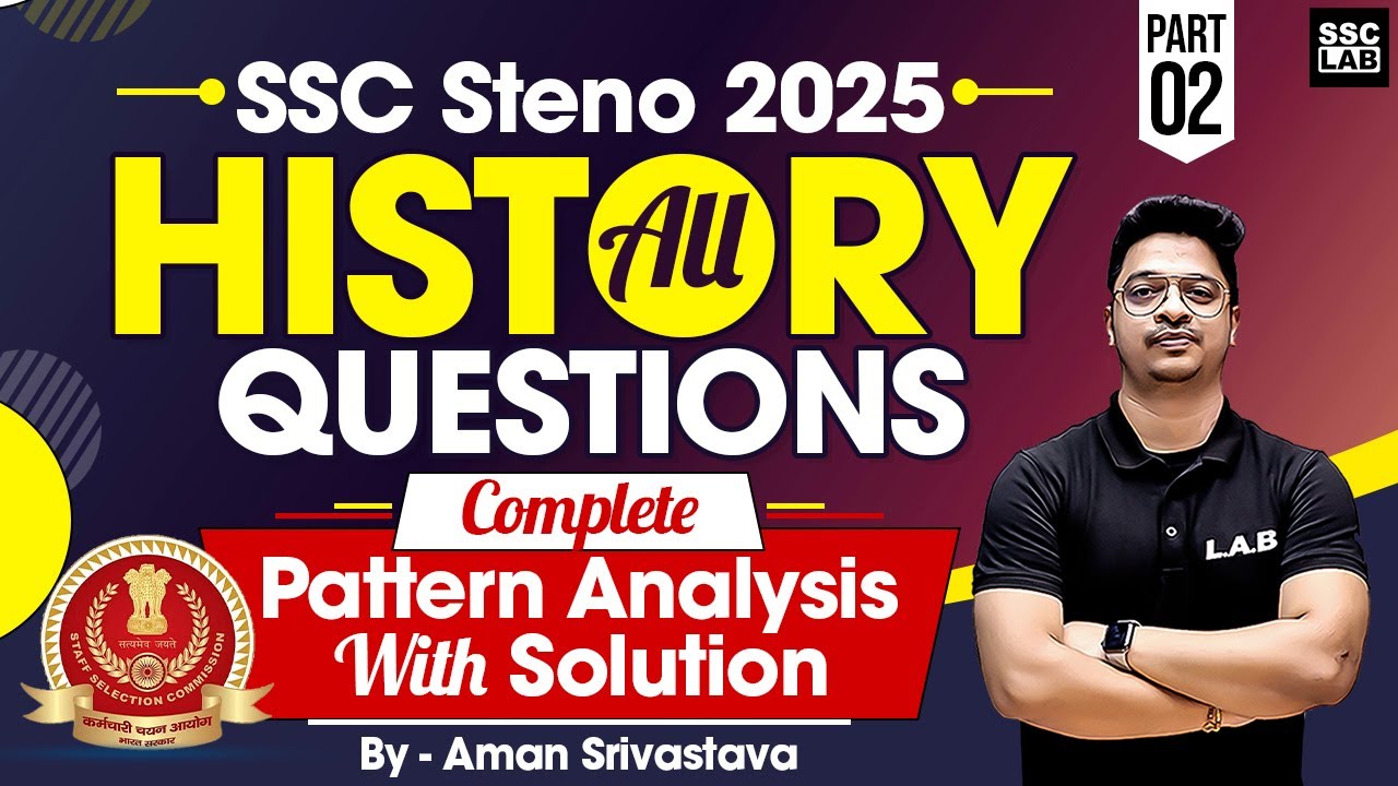 History All Shifts Questions Asked in SSC Steno 2025 Exam | GK GS by Aman Sir | SSC LAB