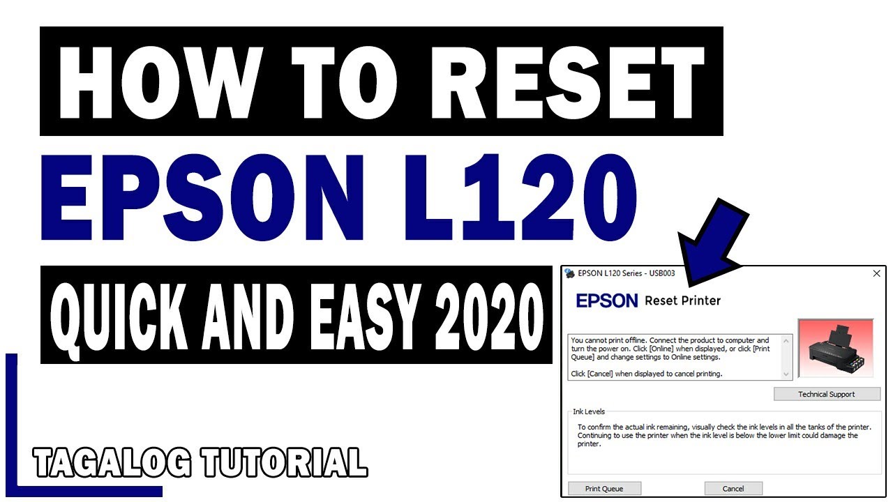 Paano MagRESET ng Epson L120 | Free Quick and Easy