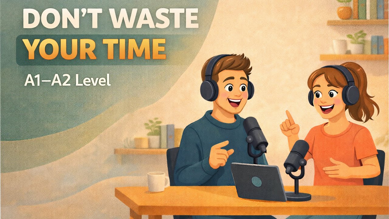 English Listening Practice: ⏳ Don't Waste Your Time! (Productivity Tips for A1-A2)