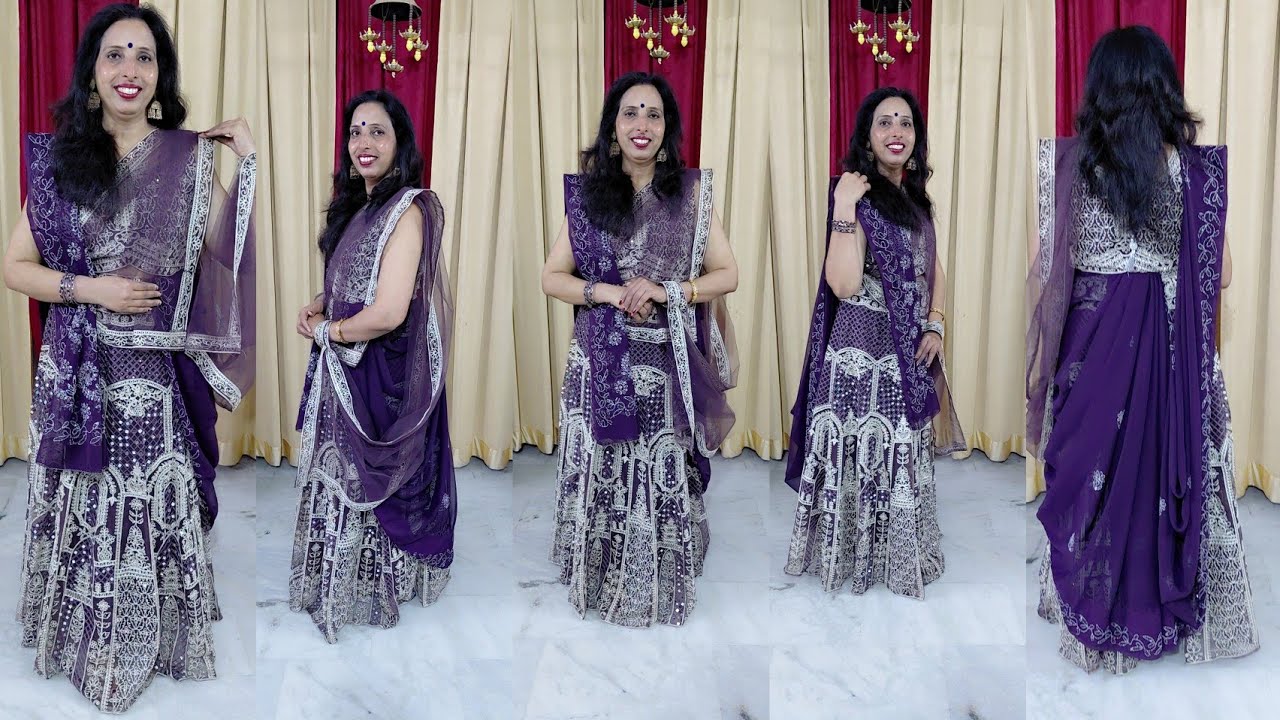 Saree Drape With Lehnga||Lehnga Dupatta Draping Styles||2026||Dashy Kitty Cheers 