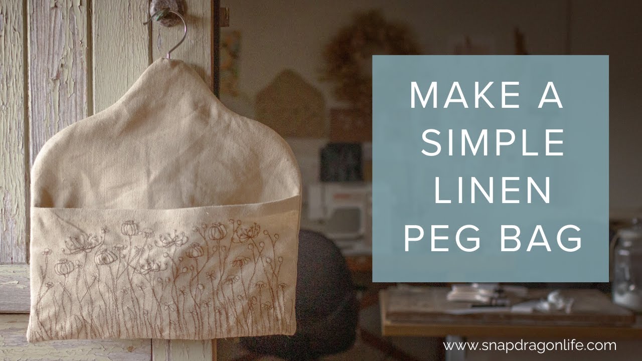 🧵 How to make a simple embroidered peg bag / clothespin bag 🪡 🧵🪡