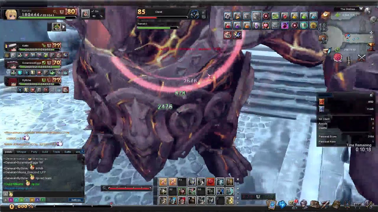 Aura Kingdom - 10v10 Frozen Crown PVP Ravager!