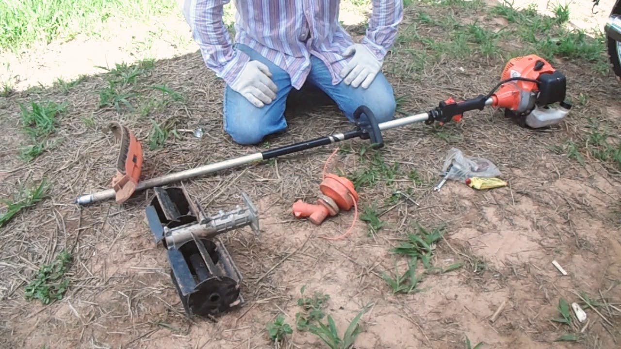 Tutorial enxada rotativa encaixando em roçadeira