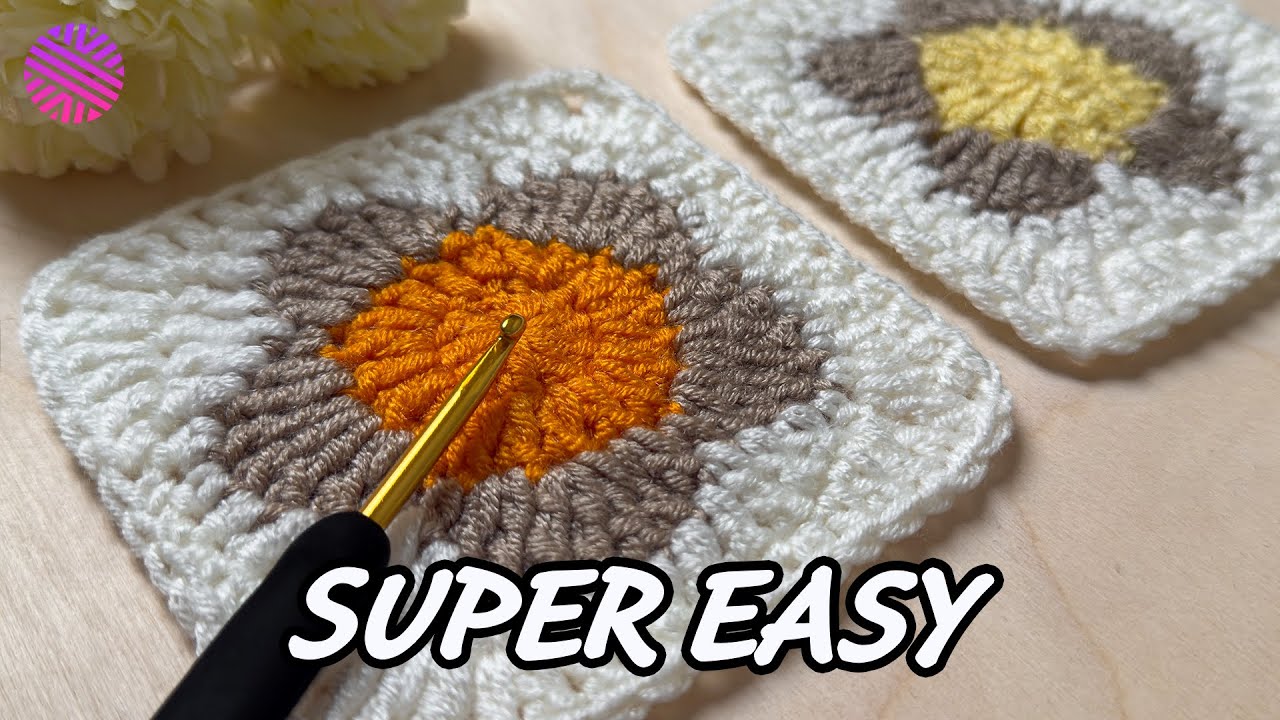 Crochet a SUPER EASY Granny Square for Beginners ⚡️