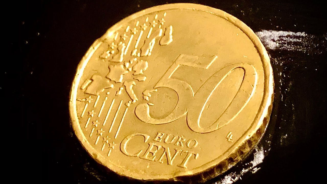 Polieren einer 50 Cent M&uuml;nze - detailiert