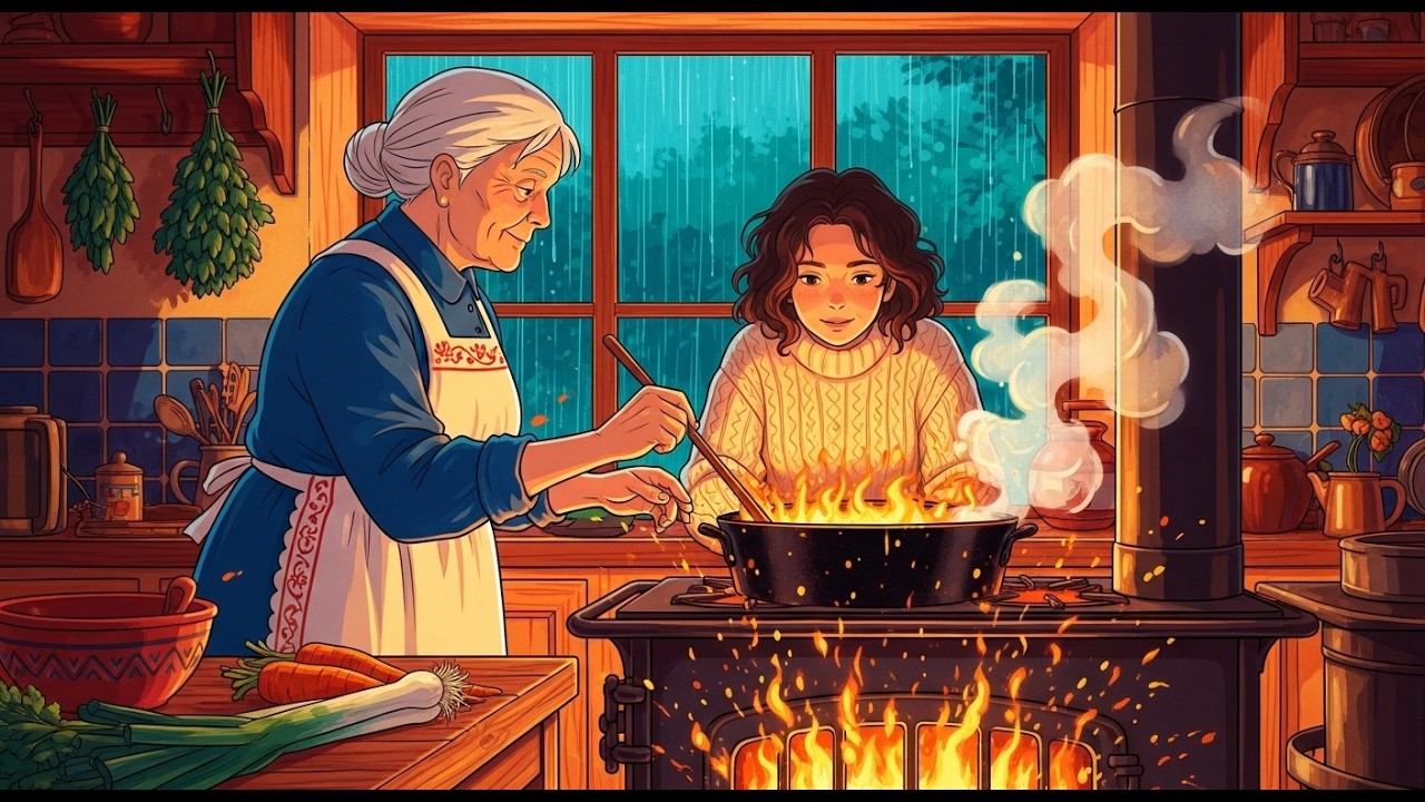 Rain on the Window & Soup on the Stove – A Quiet Afternoon at the Old Countryside Home 🌧️