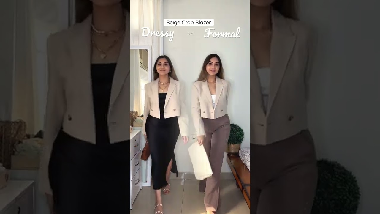 Style your Beige Crop Blazer from Zara! #Dressy or #Formal #zara #zarahaul #zarablazer