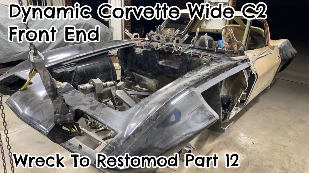 How To Install A Dynamic Corvette Wide Body C2 Vette Front End.  The Tribute Split Gets Front Clip