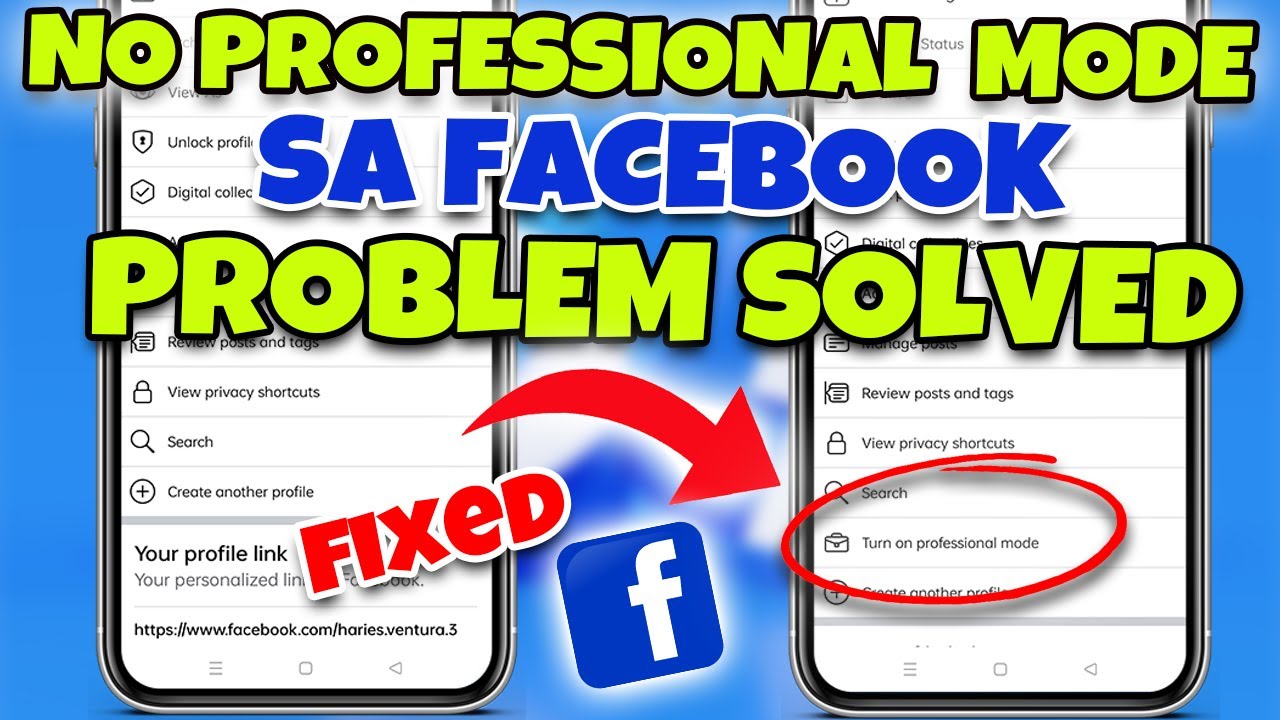 PROFESSIONAL MODE NOT SHOWING SA FACEBOOK PAANO AYUSIN