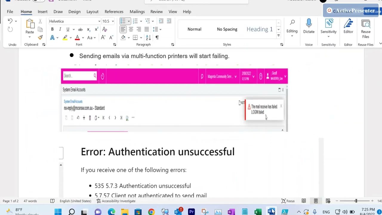 How to fix smtp authentication failure in printers and scanners