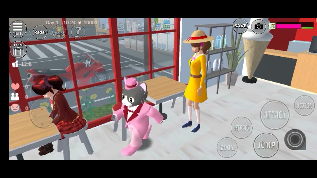 Shanum pergi ke toko mixue baru di kota sakura dan membuat rusuh  || sakura school simulator 