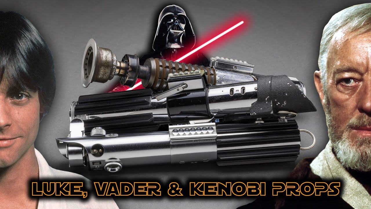 Luke Skywalker, Darth Vader & Obi Wan Kenobi Lightsaber Props from Star Wars A New Hope